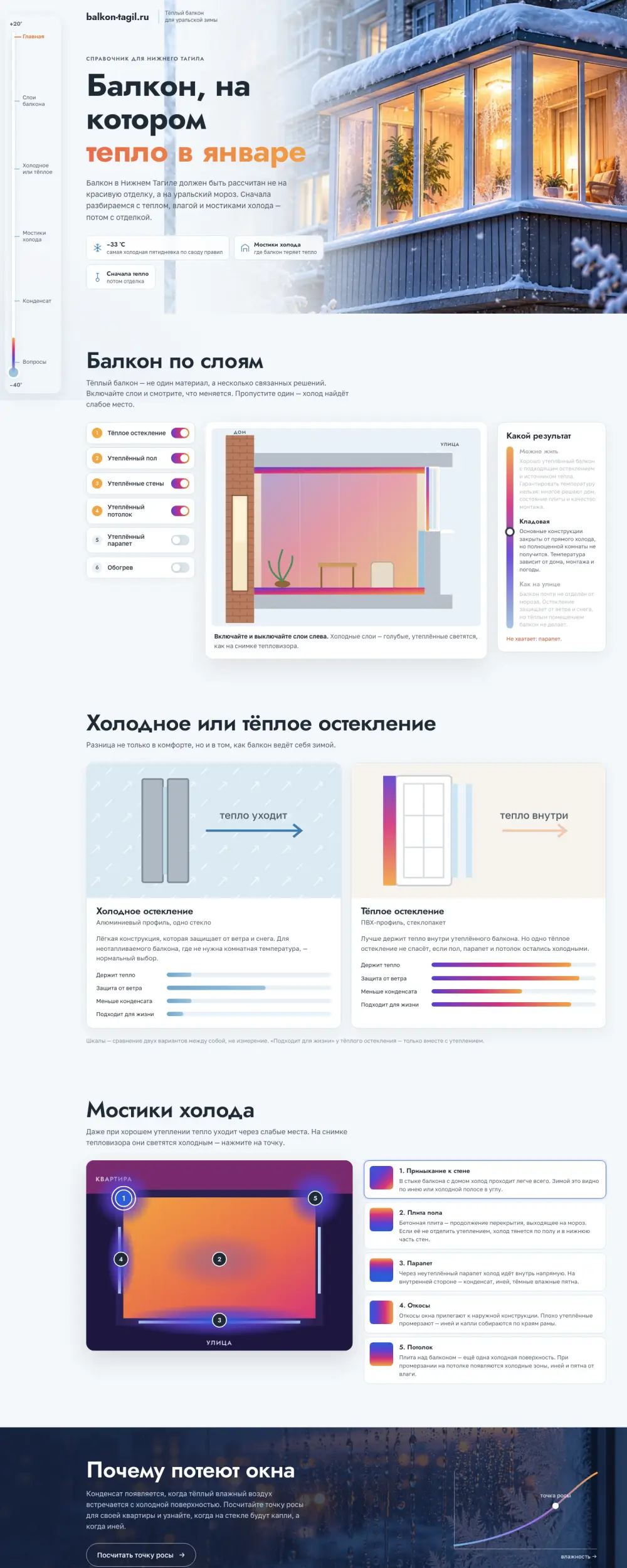 Главная страница справочника «Тёплый балкон для уральской зимы»