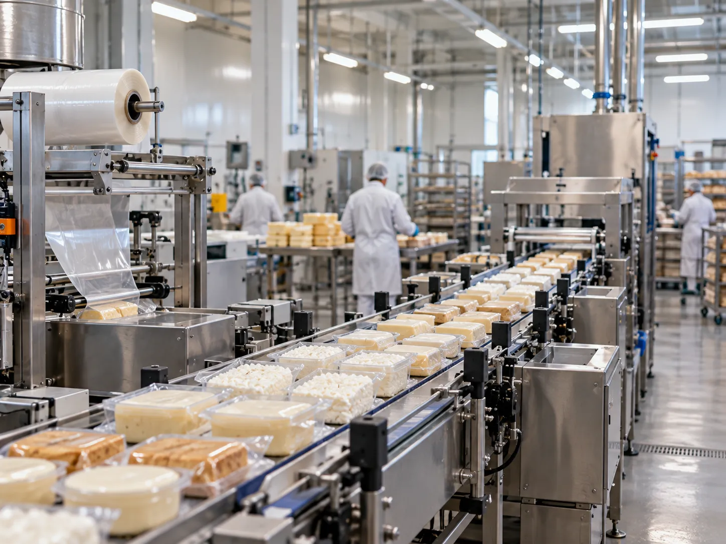 Линия пищевого производства с упакованной продукцией